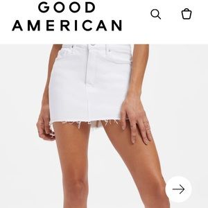 Good American white denim skirt size 6